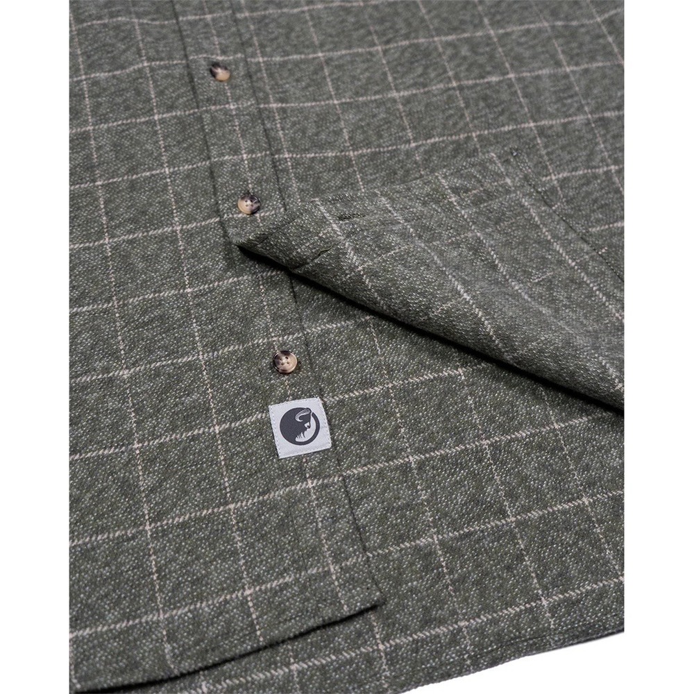 Musk Ox Mens Small The Grande Flannel Moss Windowpane 100% Cotton New With Tags - Picture 3 of 7
